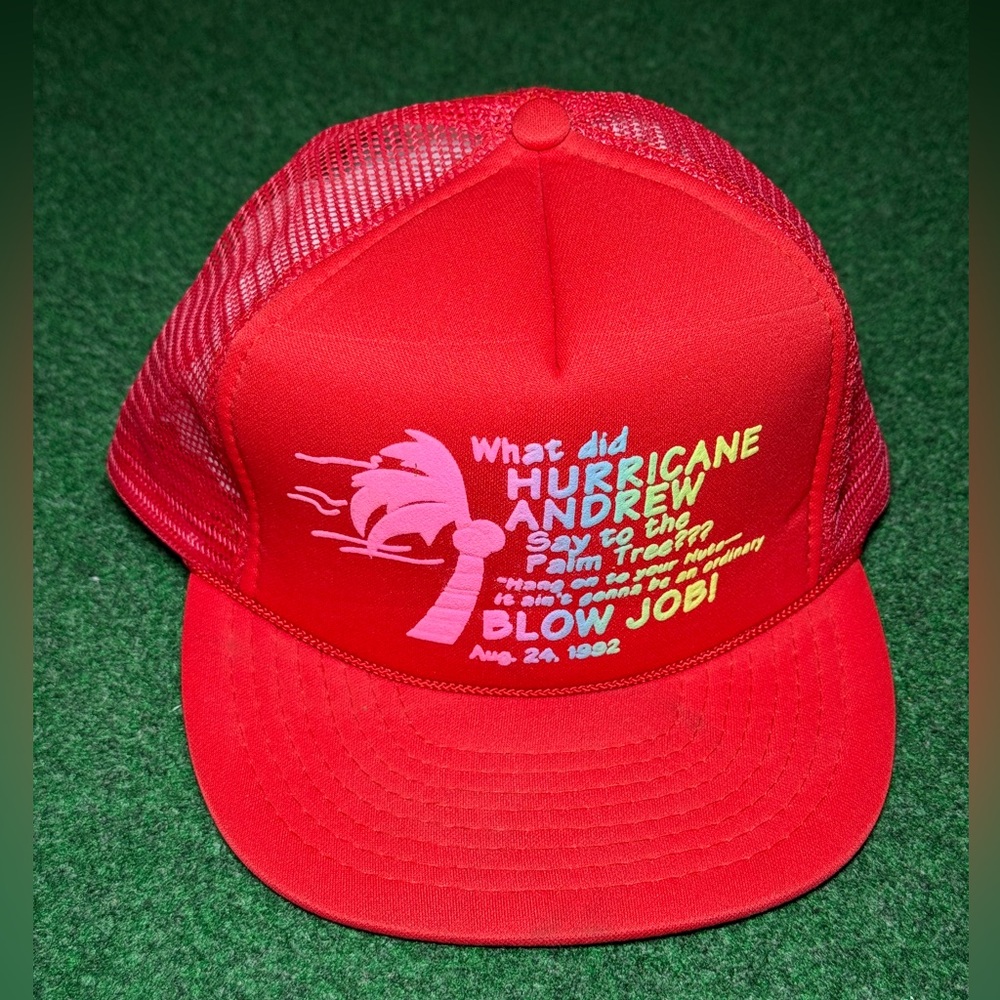 Hurricane Andrew Vintage 90s Blowjob Snapback Mesh Trucker Hat Cap